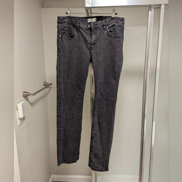 Mango Straight Leg Mid Rise Cropped Jeans Size 10 Faded Black - Picture 4 of 11